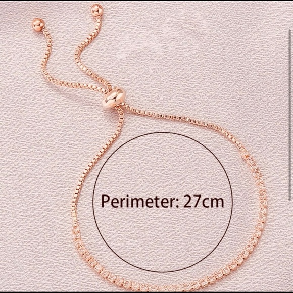 Rose Gold adjustable slide bracelet - Picture 2 of 4